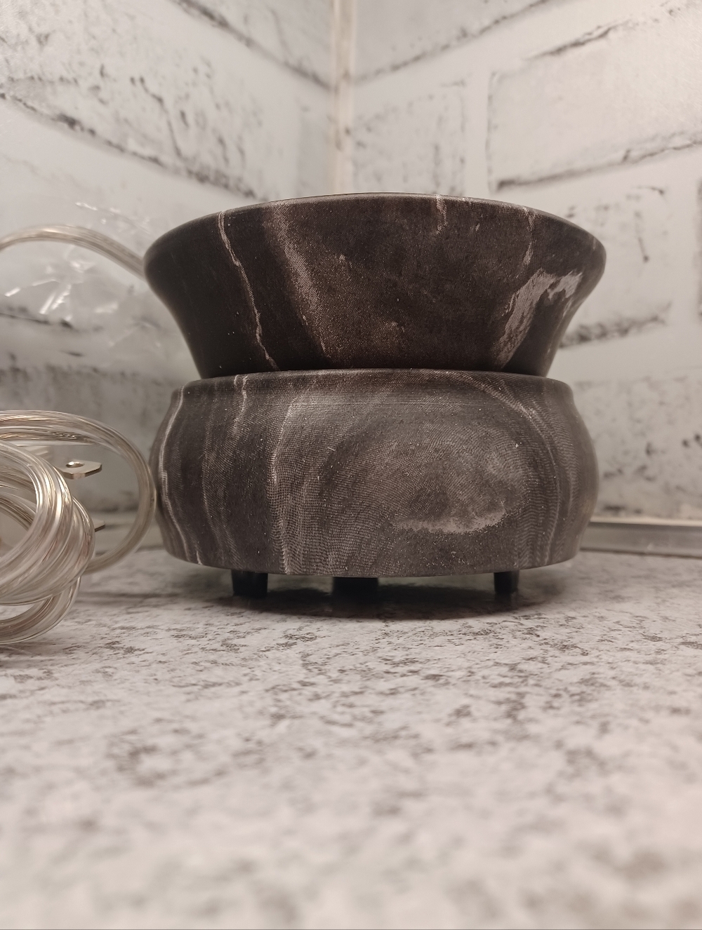 Black Marble Simmer Pot Pink Zebra Wax Warmer warms oil low profile NIB